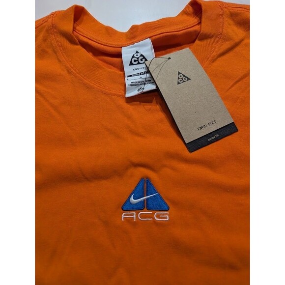 Nike ACG Lungs Logo Long Sleeve T-Shirt Campfire Safety Orange DR7753-819 Size L - Picture 3 of 6